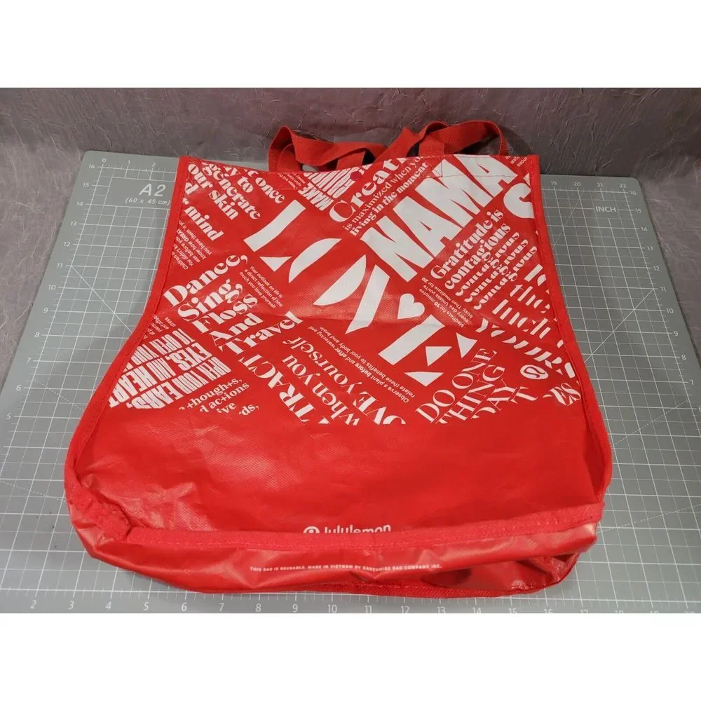 3 Lululemon Large Reusable‎ Shopping Tote Bag 2x Gray 1x Red